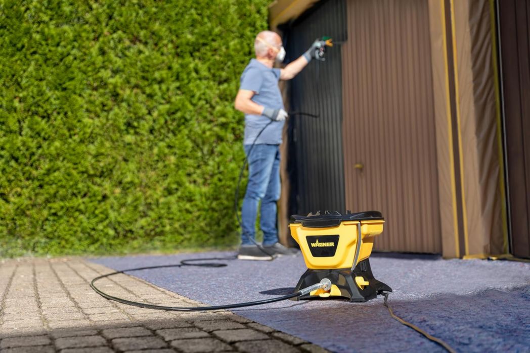 Pistola de pintura airless WAGNER Control 150 M para pinturas de pared, barnices, tintes, protección de madera y anticorrosión para uso interior y exterior, capacidad del depósito de 5500 ml