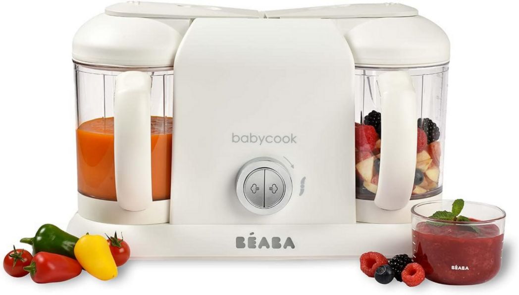 Batidora-cocina BÉABA Babycook Duo 4 en 1, vaporizador rápido en 15 minutos, para destete, comida casera, capacidad XXL de 2200 ml, color negro