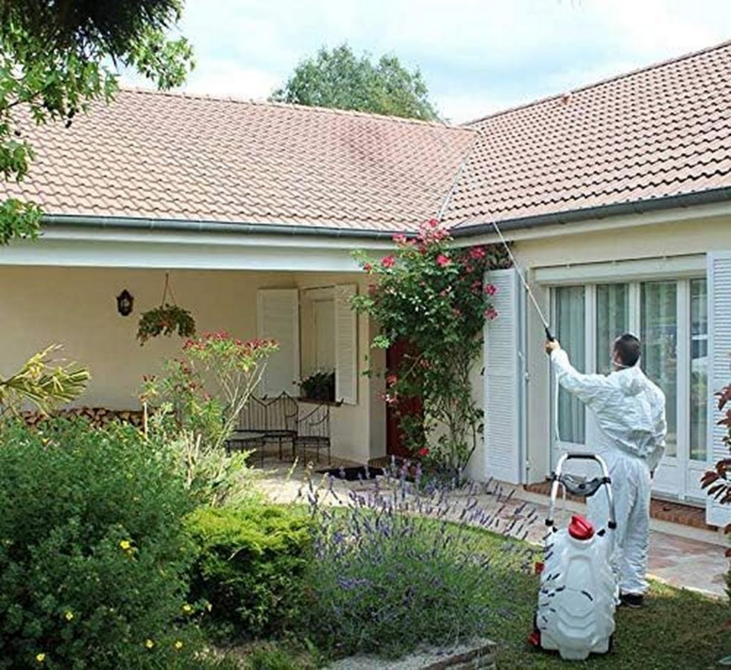 PHOENIX - Pulverizador eléctrico Pro Sprayer III de 30 l con opción de enjuague - Pulverizador eléctrico de techo de largo alcance con batería recargable, caudal de 240 l/h, manguera de 8 m - 2 baterías