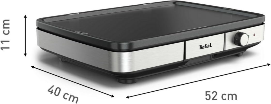 Plancha eléctrica Tefal Maxi Plancha XXL para 10/12 personas, interior y exterior, acero inoxidable CB690D12