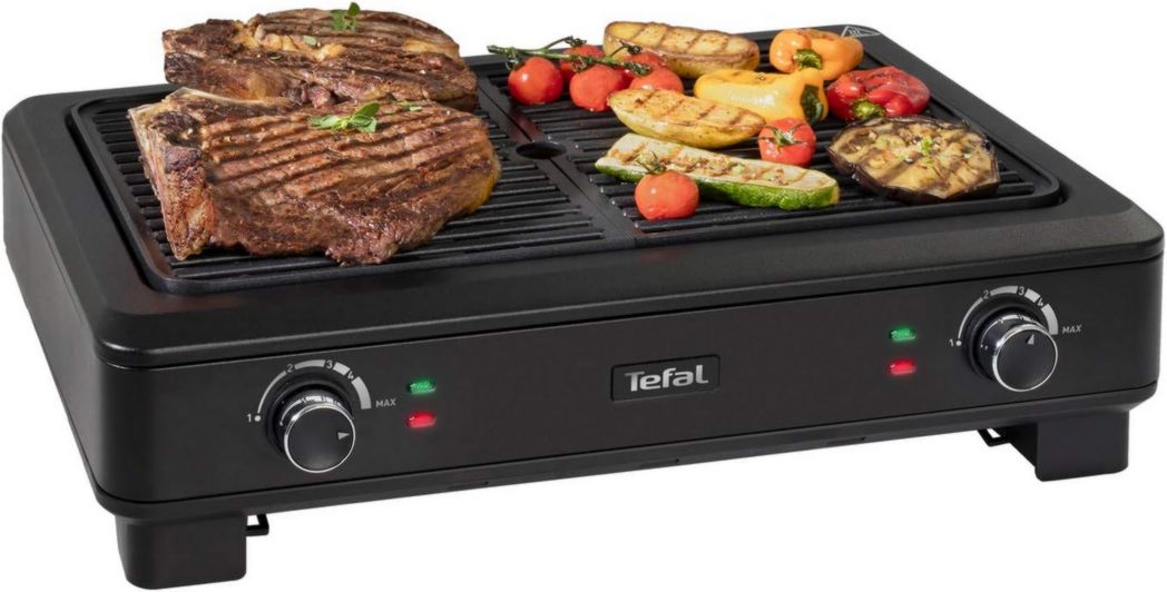 Barbacoa eléctrica de interior Tefal TG900812, prácticamente sin humo ni olor, color negro, talla única
