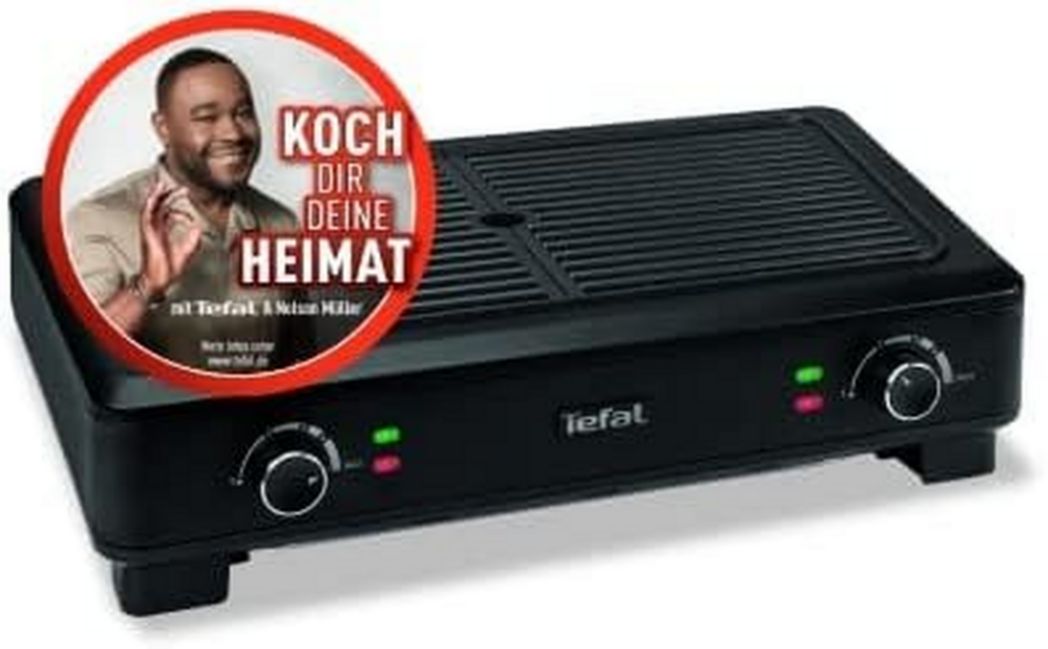 Barbacoa eléctrica de interior Tefal TG900812, prácticamente sin humo ni olor, color negro, talla única
