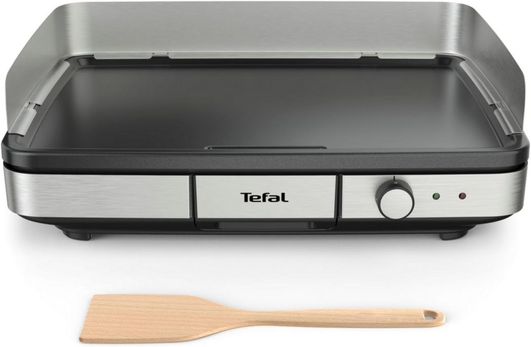 Plancha eléctrica Tefal Maxi Plancha XXL para 10/12 personas, interior y exterior, acero inoxidable CB690D12