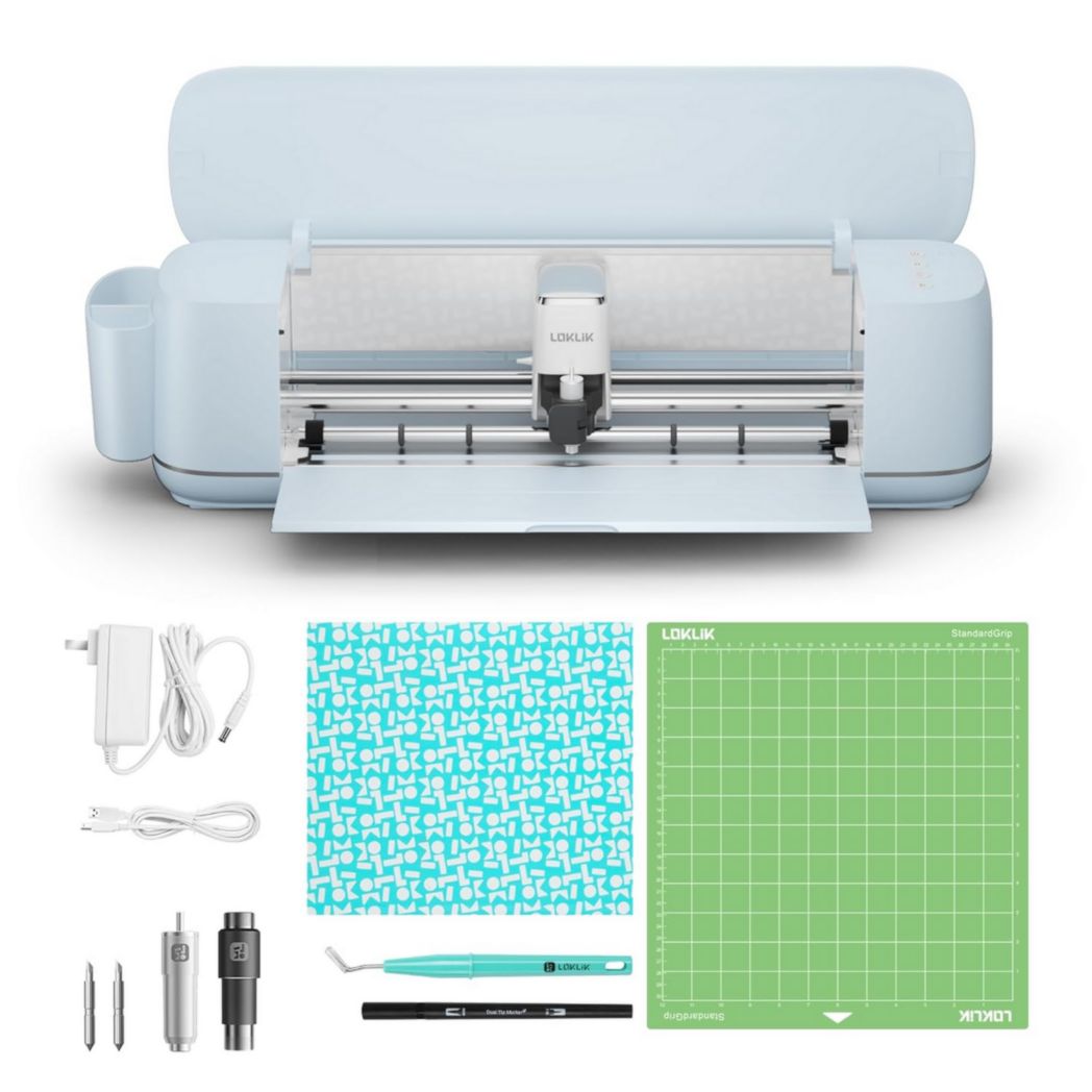 Máquina de corte LOKLiK iCraft: Máquina de corte para personalizar textiles, tazas, bolsas, pegatinas y decoraciones. Compatible con vinilo termotransferible, papel, cuero, cartón y mucho más. (Blanca)