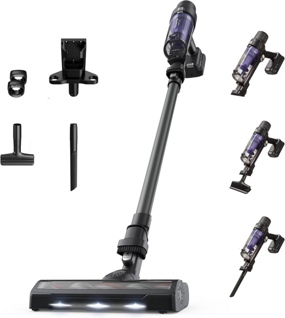 Aspiradora escoba inalámbrica Rowenta X-Pert 7.60, ultraligera, potente 140 W, versátil, 45 minutos de autonomía, eficaz en todo tipo de suelos RH6A33WO, negra