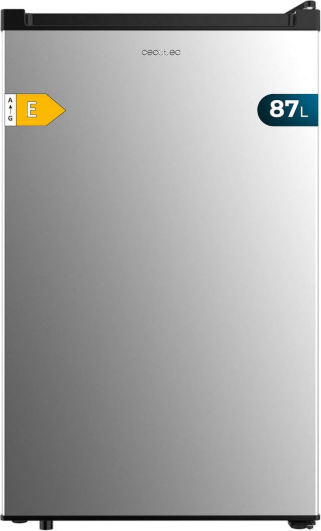 Congelador vertical Cecotec Bolero CoolMarket TF 87 de acero inoxidable de 87 litros. Este congelador vertical de acero inoxidable mide 83,6 cm de alto y 50,6 cm de ancho, ofrece gran capacidad y una clasificación de eficiencia energética E.
