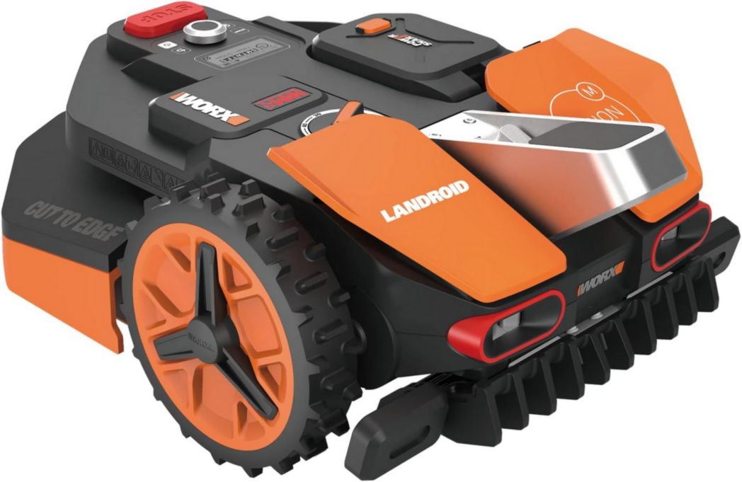 WORX LANDROID Vision WR206E.1, robot cortacésped inalámbrico, perímetro de 600 m², superficie máxima de 700 m², instalación en 30 minutos, cámara 4K + IA adaptativa, evita todos los obstáculos, corte de bordes, multizona