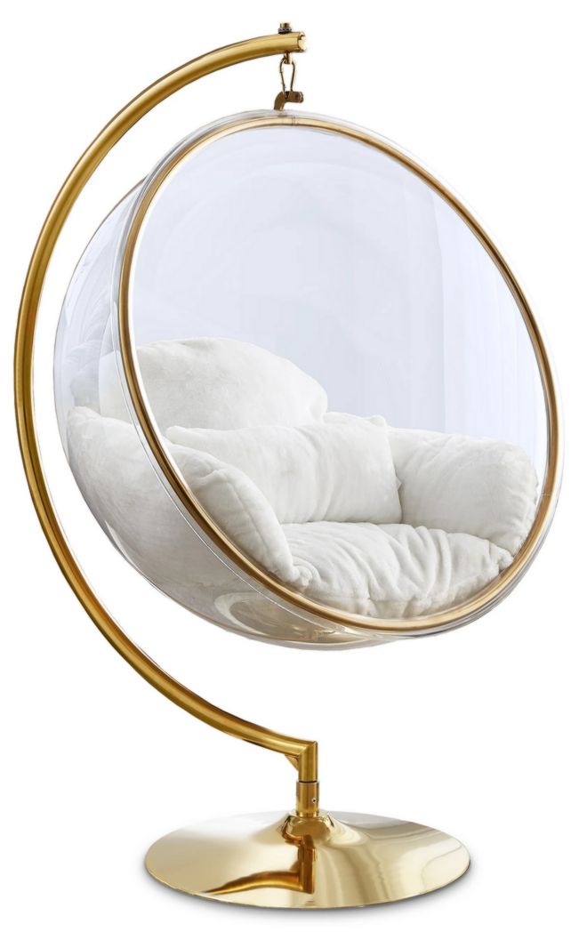 Silla giratoria decorativa Luna en piel sintética acrílica