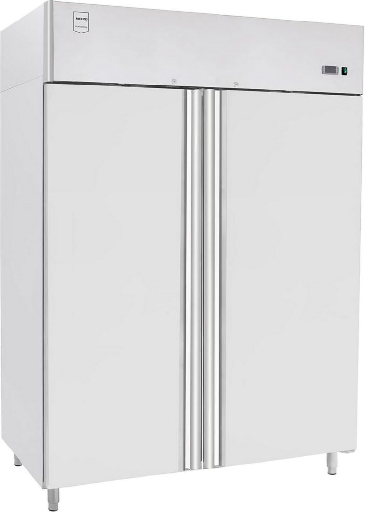 Refrigerador negativo profesional METRO GFR1400, 131,4 x 80,5 x 206,5 cm, 940 L, ventilador, 980 W, con cerradura, plateado, frigorífico, congelador, 2 puertas, lado a lado