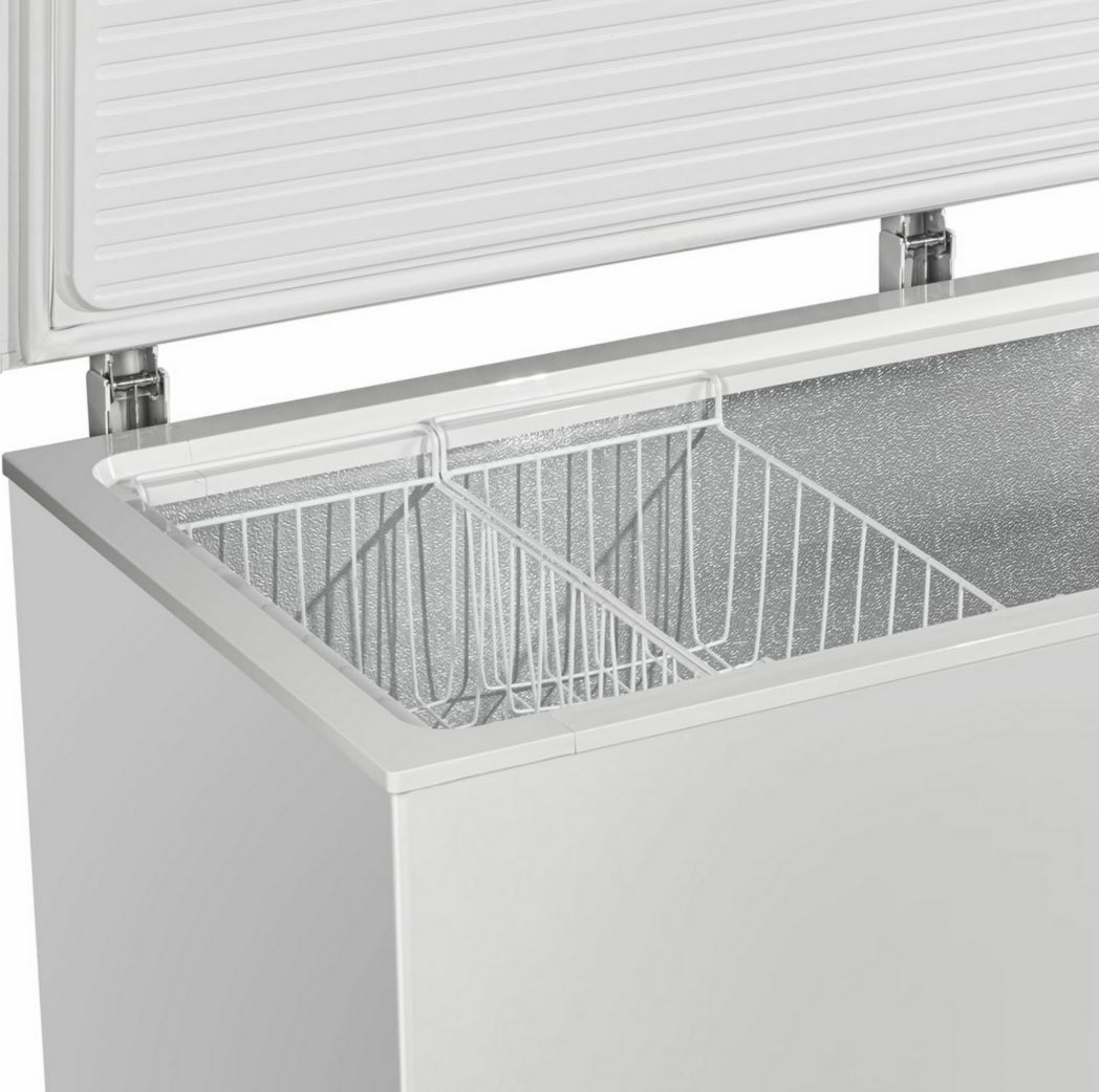 Congelador horizontal profesional METRO GHF2700S, acero, 188 x 73,5 x 94,5 cm, 700 L, 125 W, 3 cestas, iluminación LED, con cerradura, blanco/gris