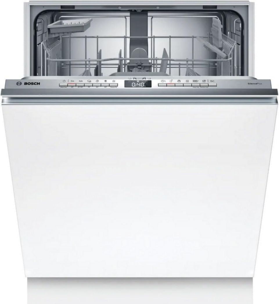 Lavavajillas Bosch SMV4ETX08E Serie 4 Smart, totalmente integrable, 60 cm, con cesto para cubiertos, con asistente de programación, especialmente silencioso, Rackmatic, apertura automática de puerta