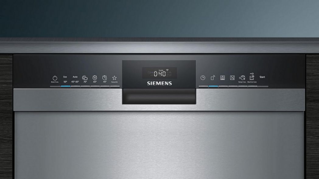 Siemens SN43ES14VE iQ300 Lavavajillas inteligente, lavavajillas bajo mueble con cajón para cubiertos, 60 cm, apertura automática de la puerta gracias a AutoOpen, especialmente silencioso con