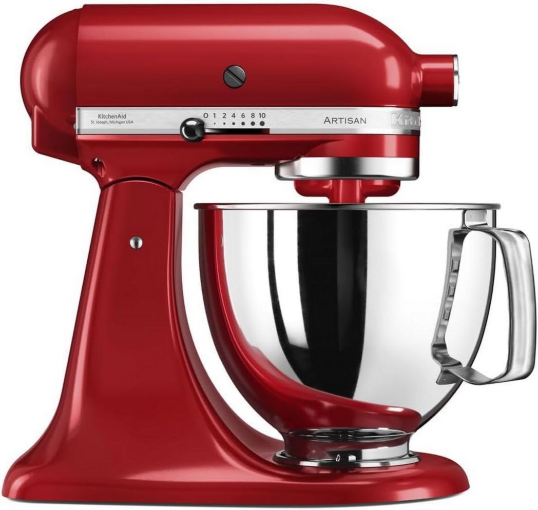 Batidora de pie multifunción con cabezal inclinable KitchenAid Artisan, 4 accesorios y bol de 4,8 l | Color crema