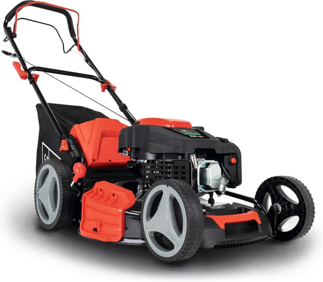 Cortacésped autopropulsado de gasolina Scheppach MS225-53 - Motor de 6 CV / 4,4 kW - Ancho de corte de 53 cm - Altura de corte ajustable - Recogedor de césped de 65 L - Funciones de triturado y recogida - Descarga lateral